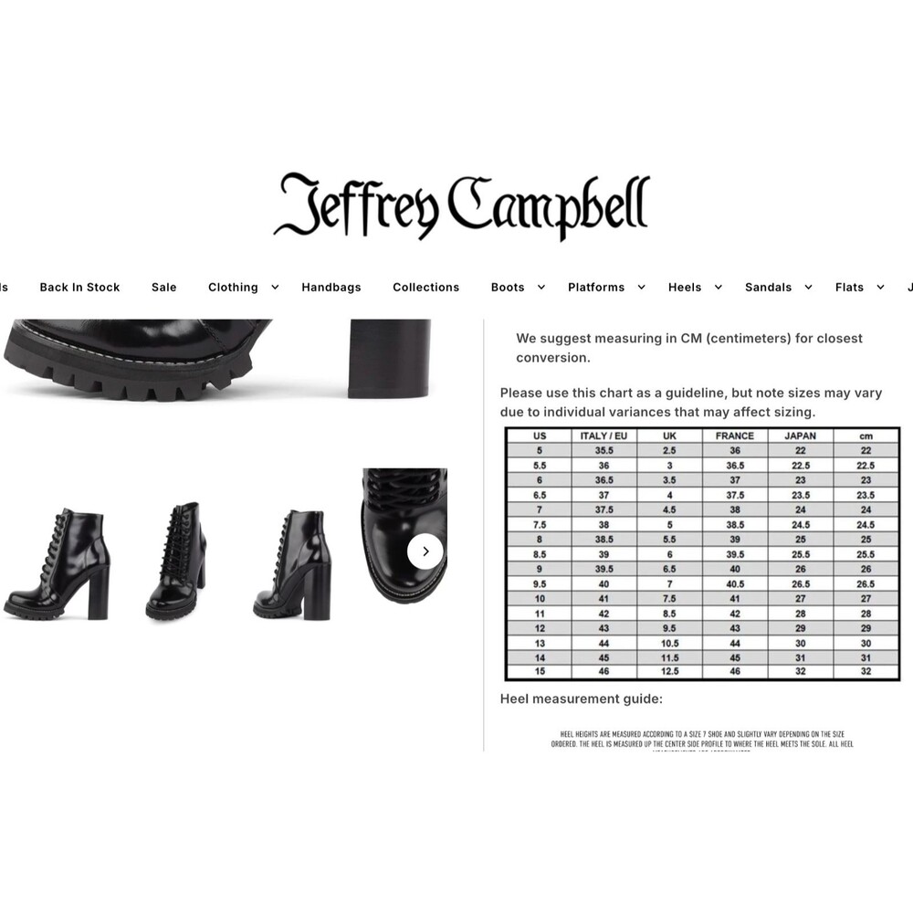 Jeffrey Campbell Legion Boot Women 8.5M Black Leather Heel Lace Zip Lug Ankle - Picture 13 of 13